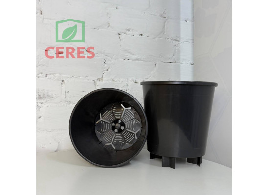  Горщик Kłoda FLB22  7л  чорний на "ніжках"